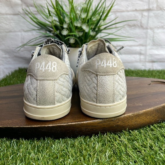 - P448 John White Leather Sneaker In Task White 35 - Picture 13 of 16